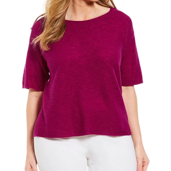 EILEEN FISHER Bateau Neck Box Top SZ/Med - Picture 7 of 7